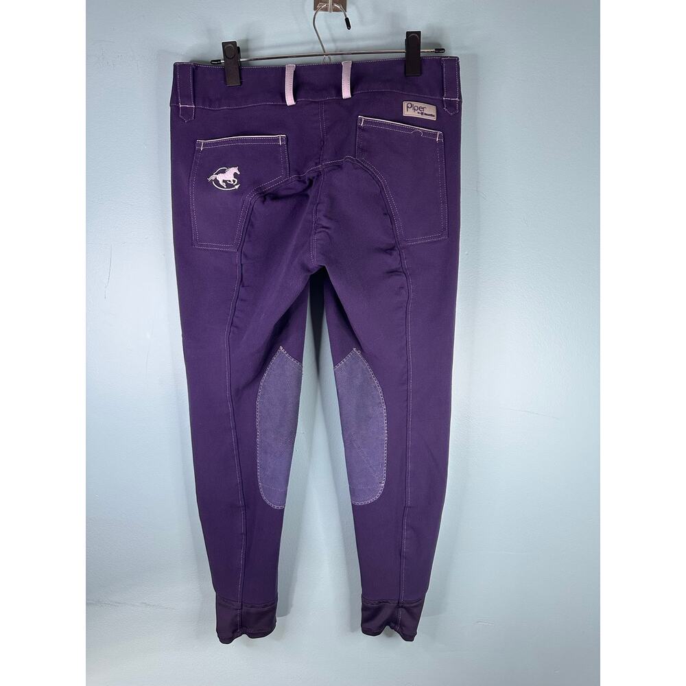 Piper by SmartPak Knee Patch Breeches riding eggplant purple lavender Size 30R
